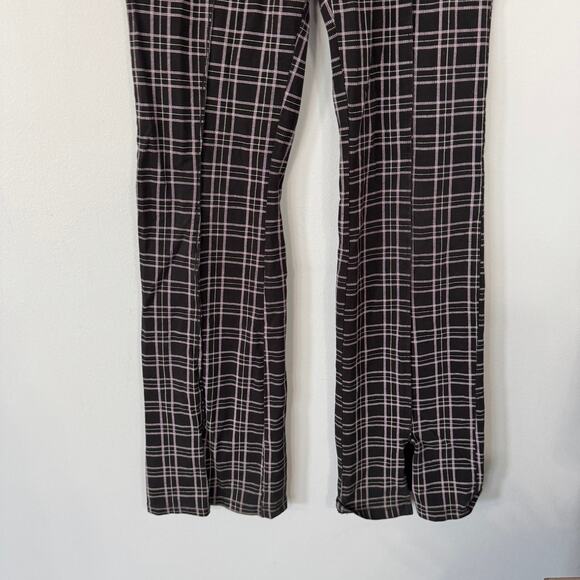 H&M Black & White Plaid Flare Leg Pull On Pants Girls Size 18 Preppy - Picture 3 of 7